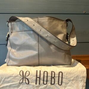 HOBO Render Light Gray Leather Crossbody Bag